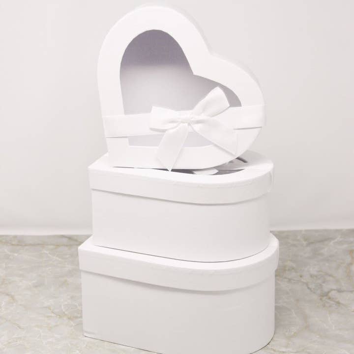 Elegant Design Supply - Vendita all'ingrosso Confezioni regalo - Scatola a forma di cuore con nastro e coperchio trasparente16