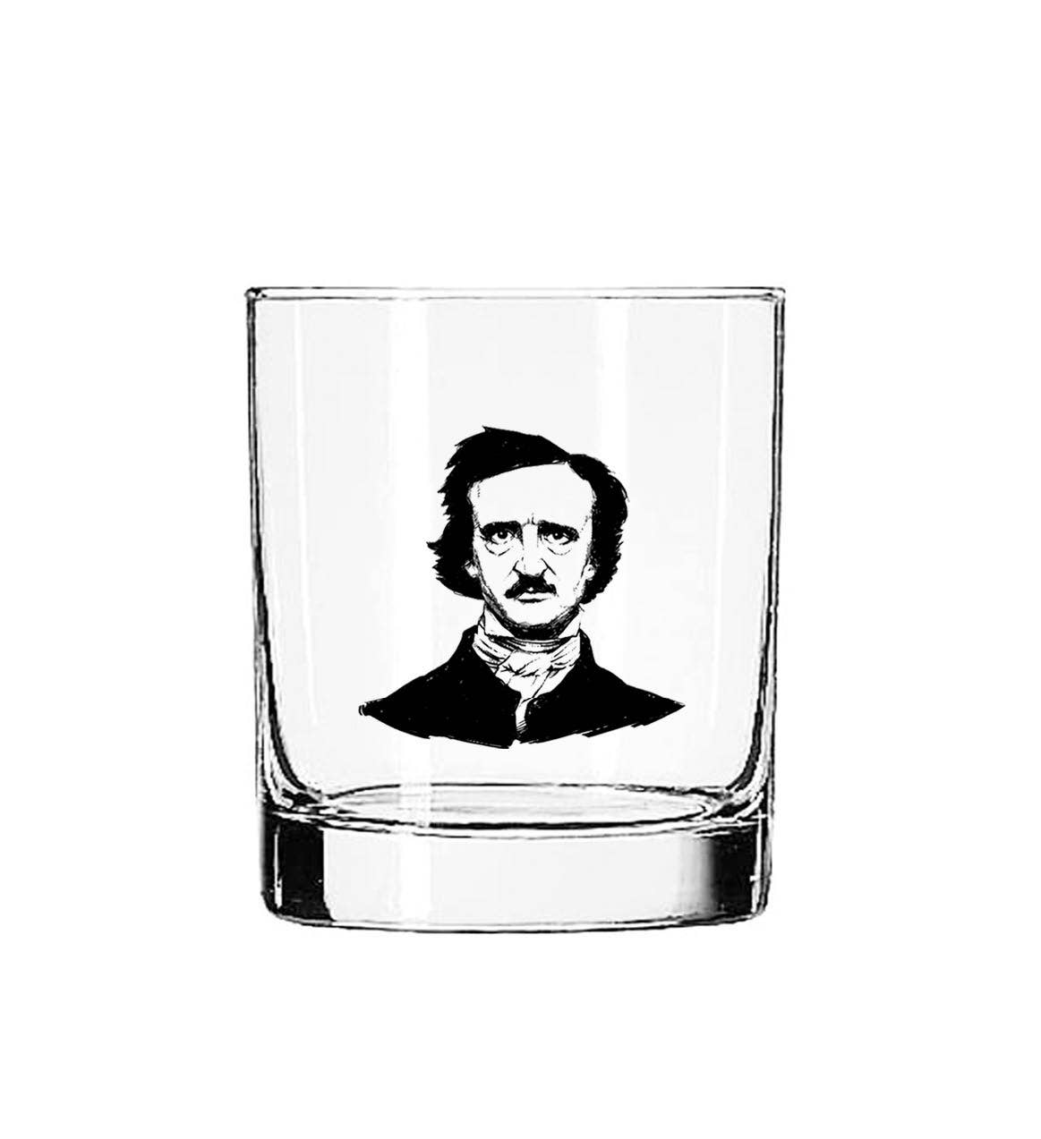 Fly Paper Products - Wholesale Cocktail/Liquor Glass - Edgar Allen Poe Glass Tumbler l Bar Glass
