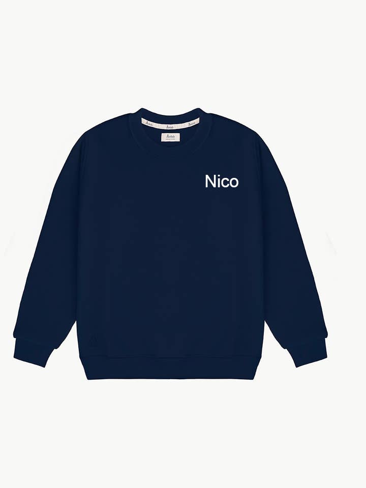 ENFANTS - SWEAT-SHIRT BLEU MARINE | PERSONNALISÉ pour la vente par Anitials