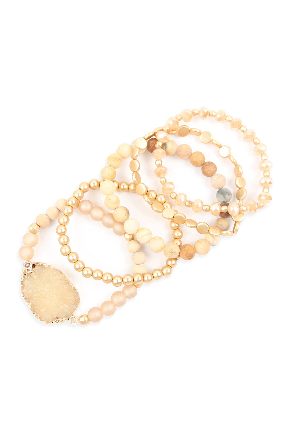 Love and Repeat - Wholesale Jewelry Set - DRUZY CHARM MIXED BRACELET SET3