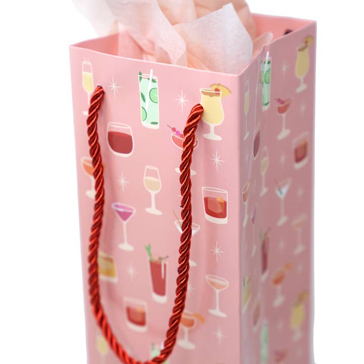 Unblushing - Wholesale Gift Bag - Summer Party Bachelorette Cocktail Wine Bag - Coated Paper