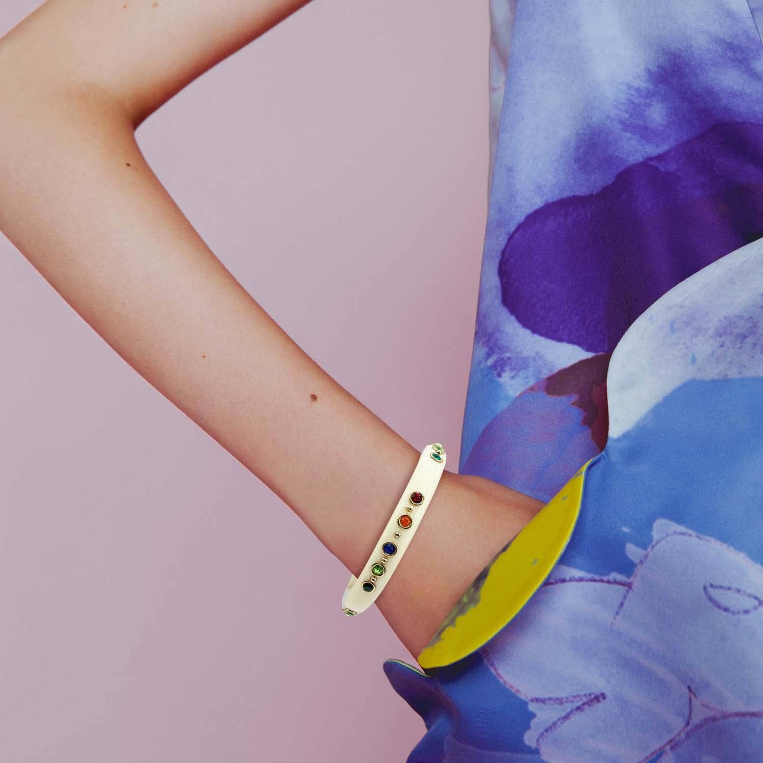 Michael Nash Jewelry - Wholesale Bangle Bracelet - Holland Ivory Resin Studded Resin Bangle1