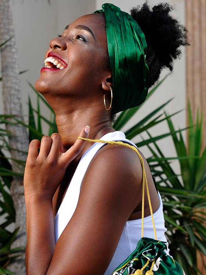 Fascia per capelli in seta reversibile Miami per la vendita all'ingrosso da parte di STUNR