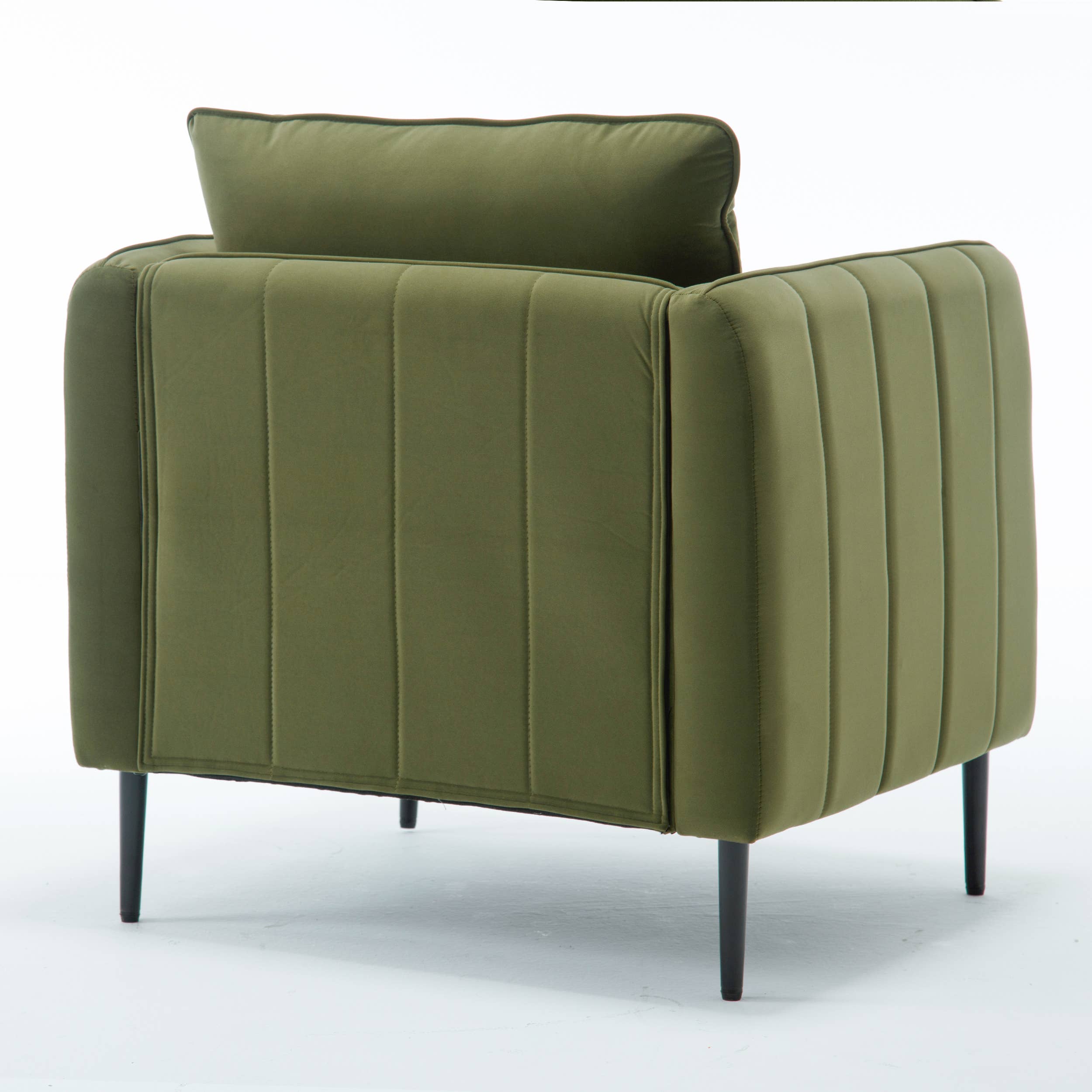 39F Inc. - Vente Chaises - Fauteuil simple confortable en velours Chaise d'appoint Beige/Noir/Gris/Vert14