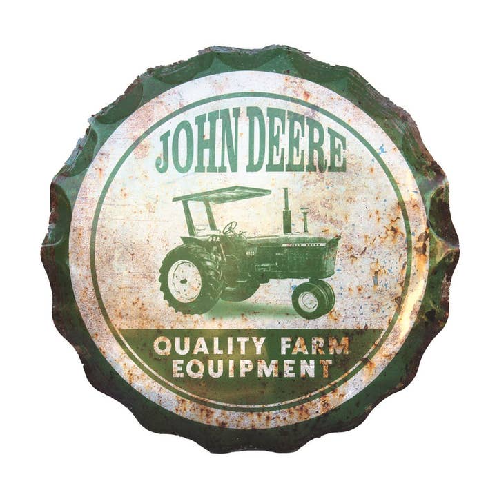 John Deer Bottle Cap Wall Sign for wholesale by Birchwood Trading
