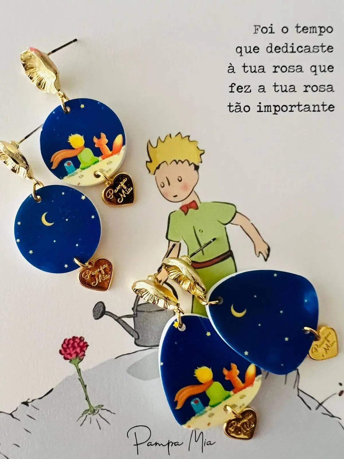 Pampa Mia - Wholesale Dangle Earrings - Principezinho Earrings, Raposa and Pink1