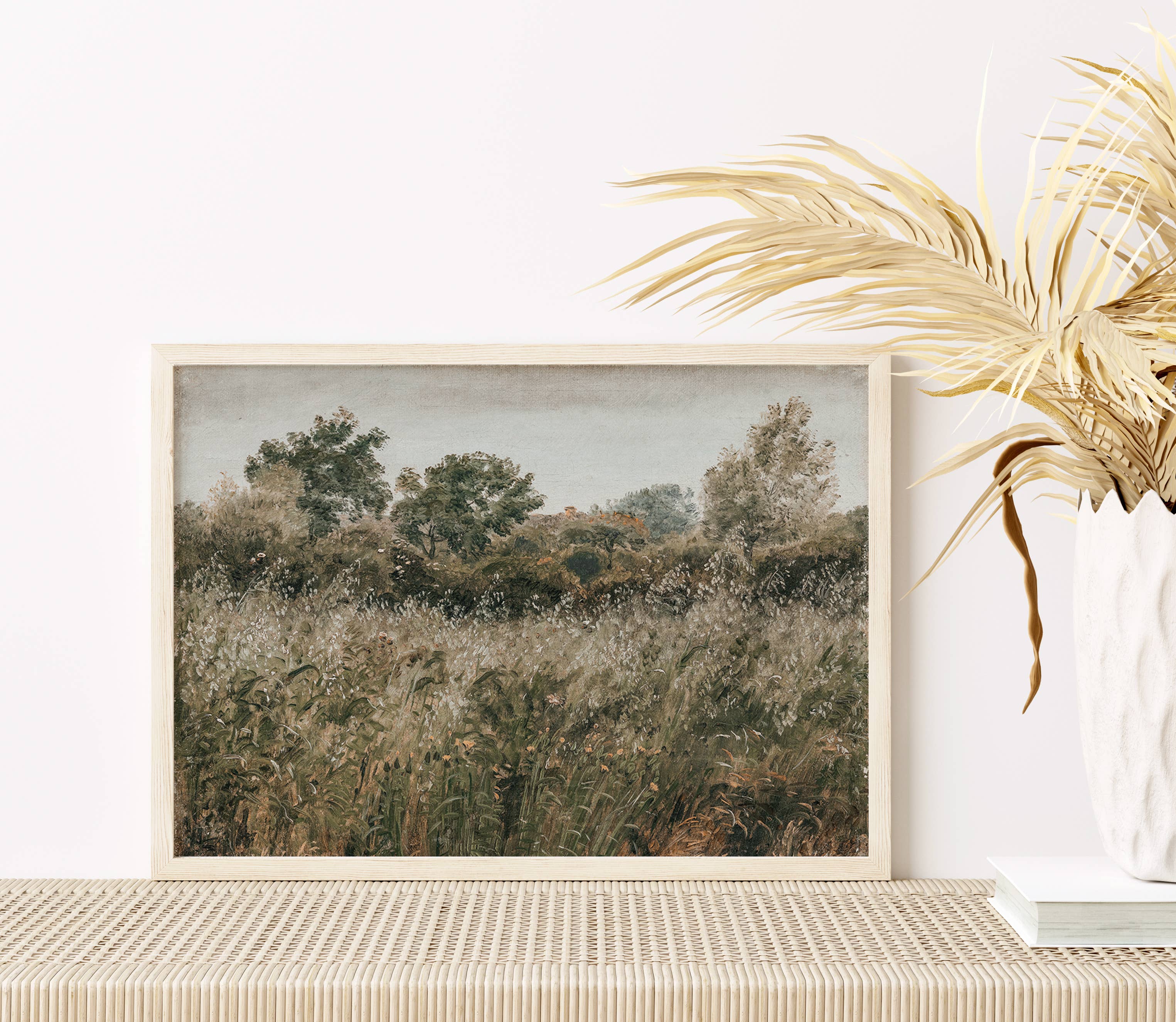 Sugar & Canvas - Wholesale Art Print - Rustic Vintage European Flower Grass Field Art Print VP615