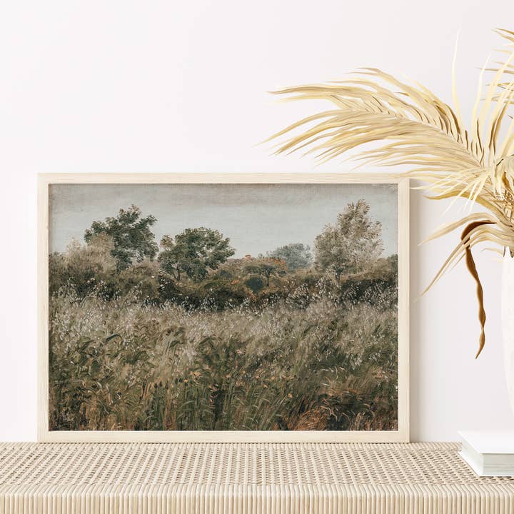 Sugar & Canvas - Wholesale Art Print - Rustic Vintage European Flower Grass Field Art Print VP615