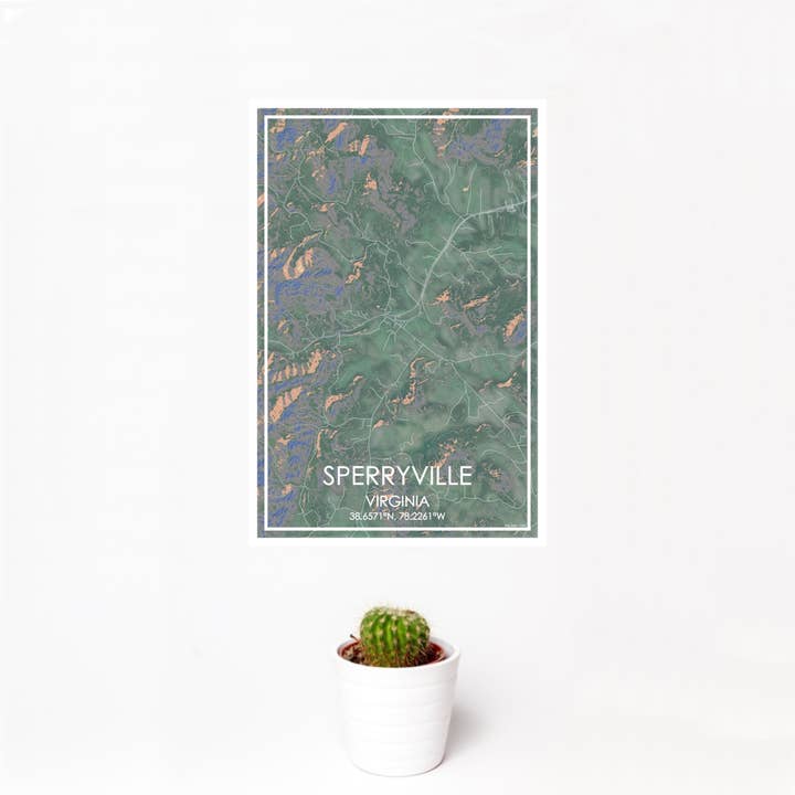 Sperryville VA Map Print Afternoon for wholesale by JACE.design