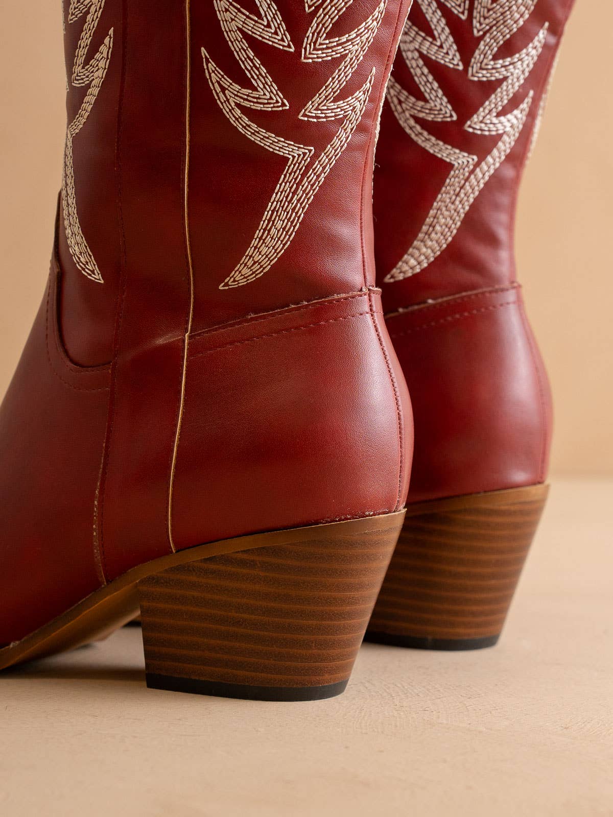 The Samara | Red Embroidered Tall Boot for wholesale on Faire4
