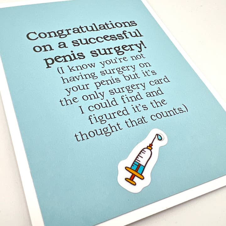 Muddy Mouth Cards – wholesale Gratulationskort – Få Väl Penis Kirurgi kort