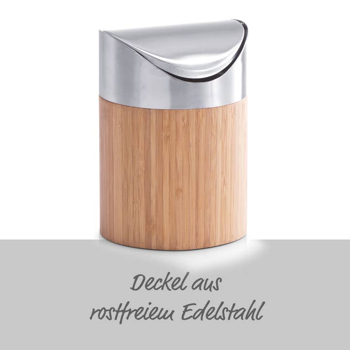 nature Table waste bin, bamboo/stainless steel for wholesale on Faire1