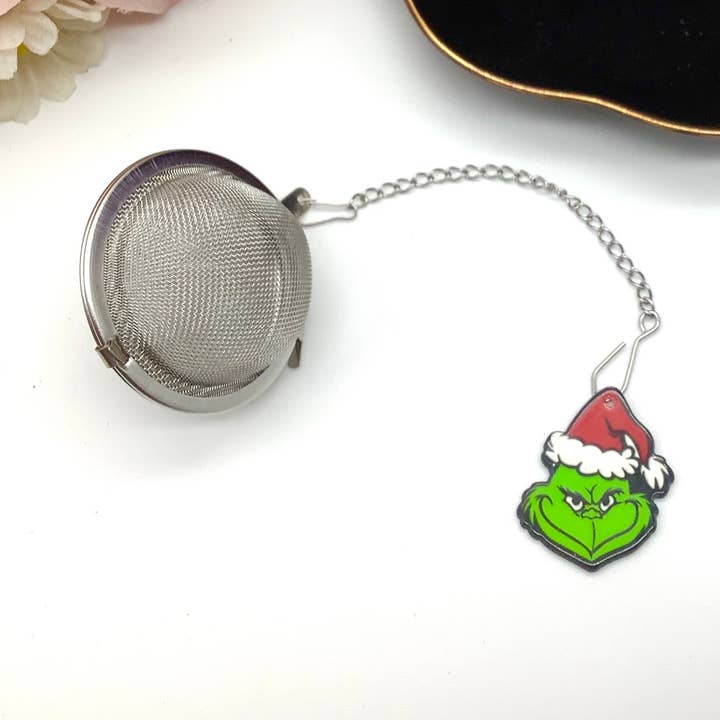 Tea Ball Infuser Grinch Merry Christmas Holidays Bah Humbug for wholesale by All Little Cute Things