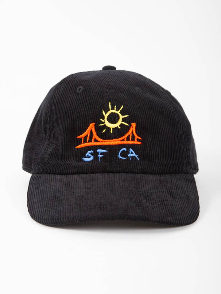 SF CA Cap - Black Corduroy for wholesale by Gravel & Gold