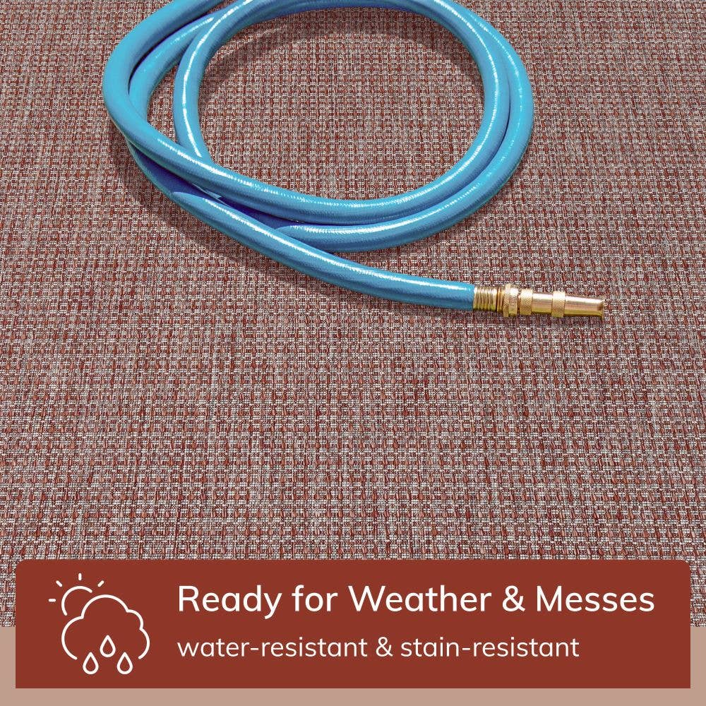 Well Woven – Engroshandel Løst tæppe – Odin Solid & Stribet Border Indendørs Udendørs Koral Flatweave2