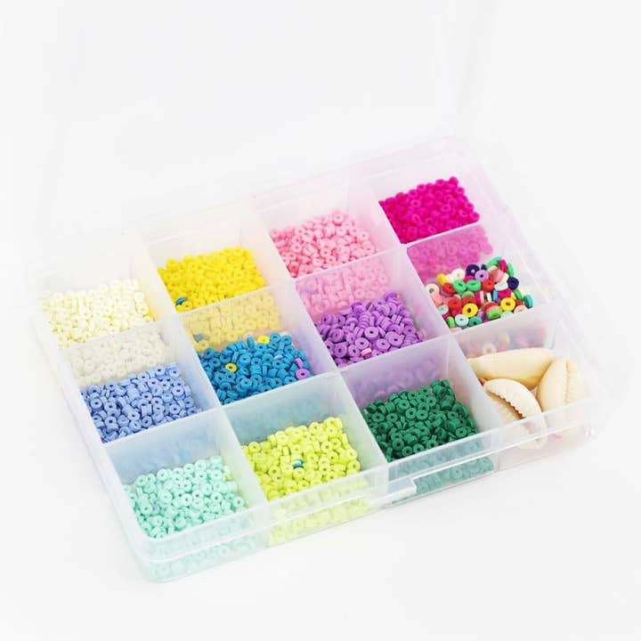 La Petite Épicerie - Wholesale Beads - Box of 11 POP colors of 3mm Heishi beads + accessories1