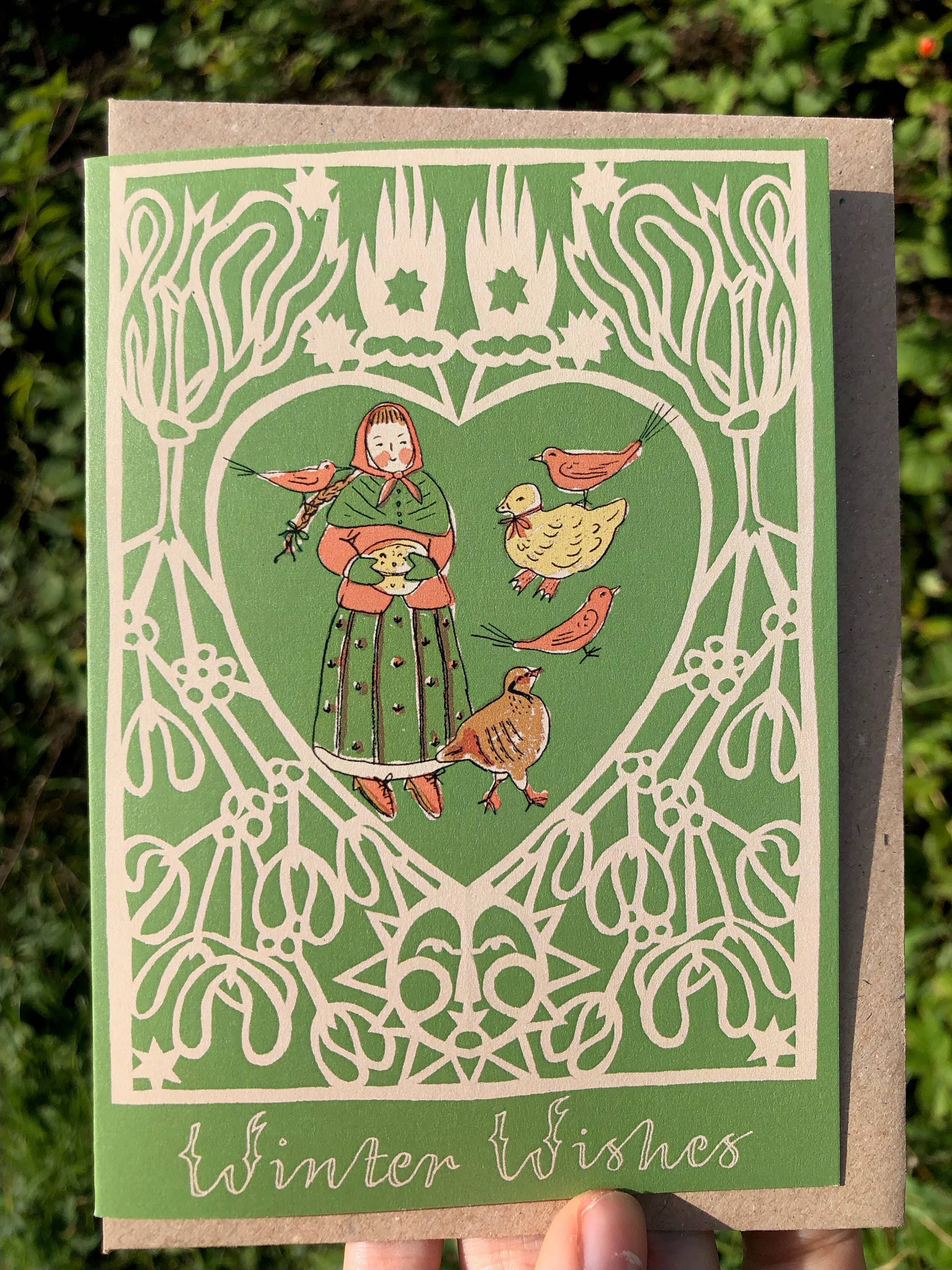 Tulips and Heather - Wholesale Christmas Card - Folk Art Christmas/ Yule/ Winter/ Solstice Greeting Cards7