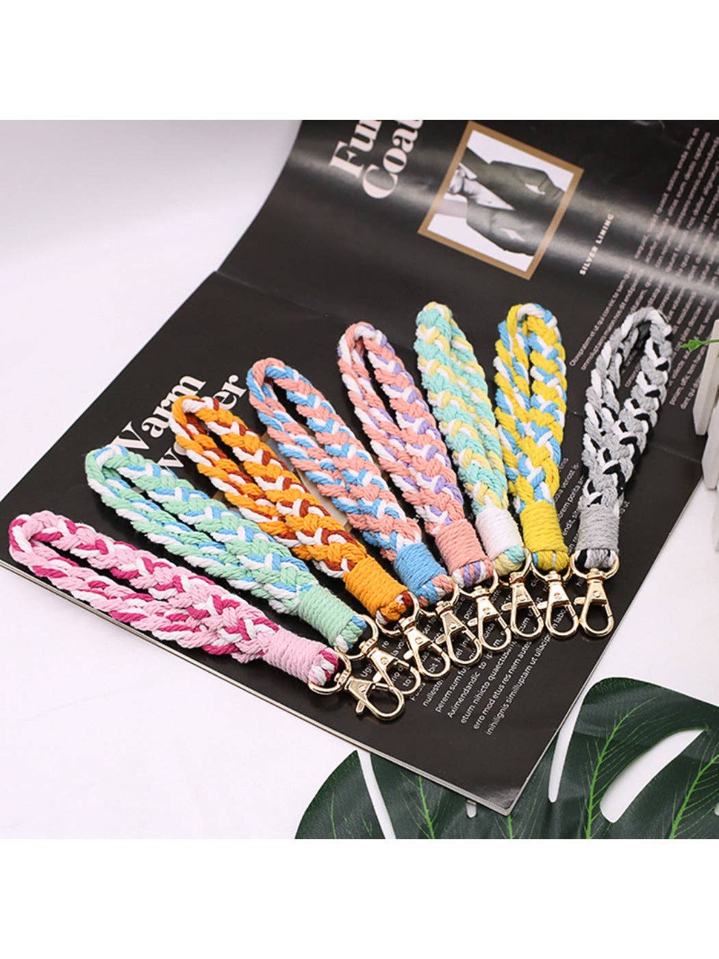 Funkyrel® Atzbranding Limited – wholesale Keychain – Women's – Koco - Colorful Braided Keychain & Wristlet Phone Lanyard8