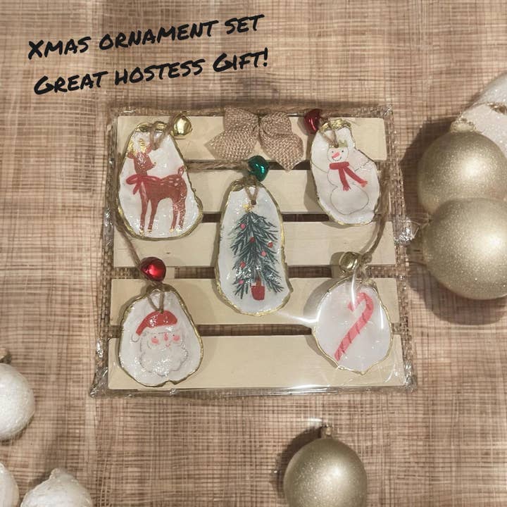 Coastal Christmas Ornaments Set with Holiday Decor for wholesale by CC Shells Gifts LLC