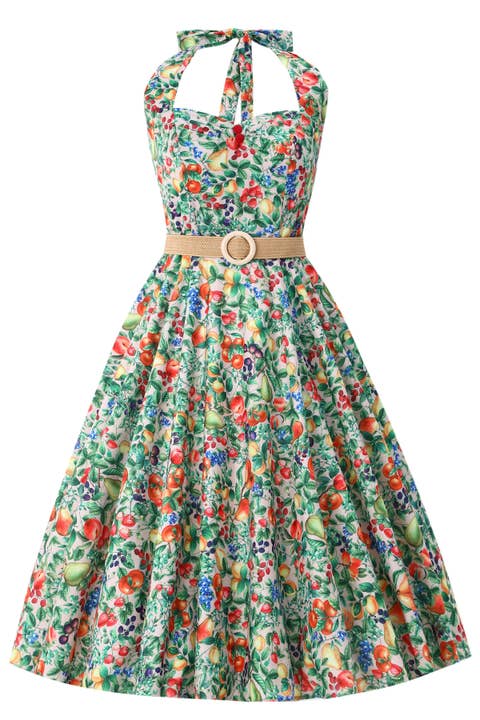 Italian Summer Fruit Off Shoulder Dress for wholesale by Dolly & Dotty