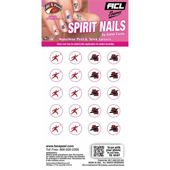 Georgia Sliders Game Faces® Fingernail Temporary Tattoos for wholesale by Fanapeel / Gamefaces
