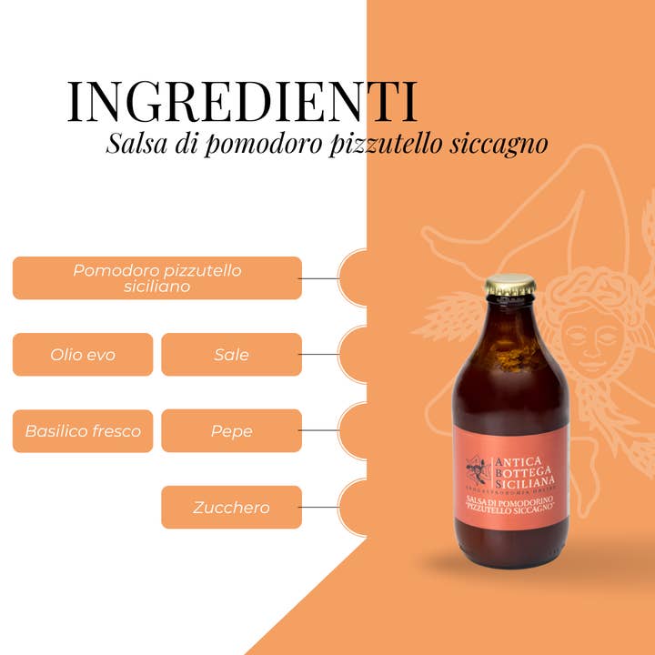 Antica Bottega Siciliana - Wholesale Pasta Sauce - Pizzutello tomato sauce 100% Sicilian - 330cl2