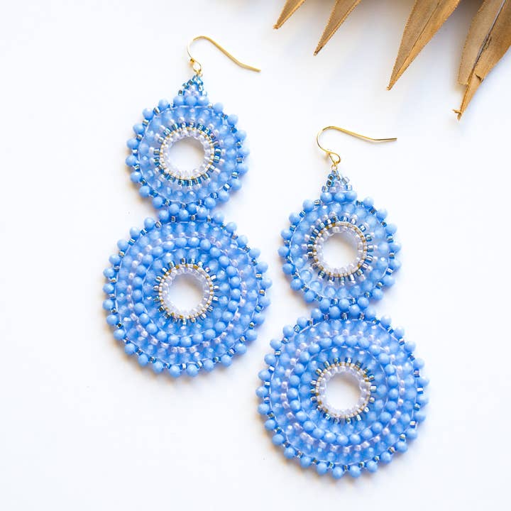 Bali Queen - Wholesale Dangle Earrings - Thai Crystal Double Circle Earrings2