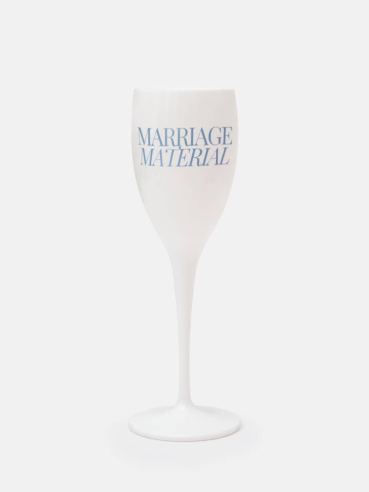 Marriage Material Champagne Flute for wholesale by Tart By Taylor