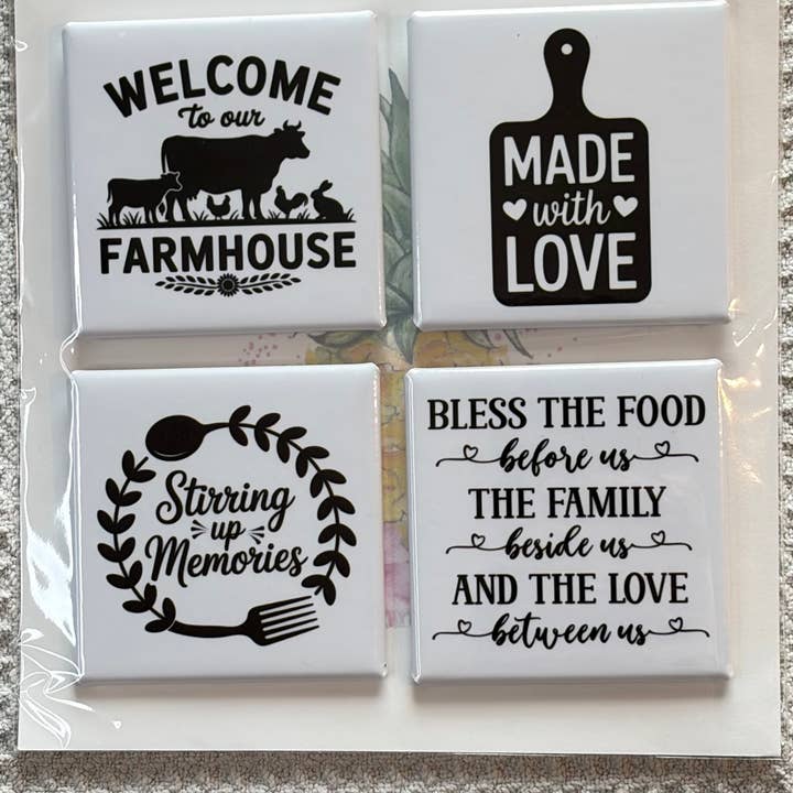 Farmhouse Set 1 Magnets-Handmade Fridge Decor for wholesale by Made With Aloha Magnets,llc