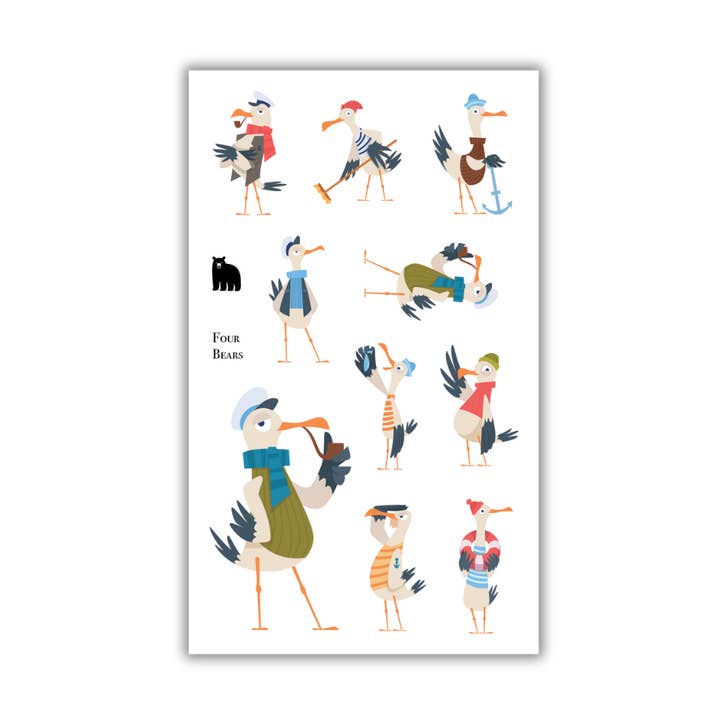 Captain Seagull for wholesale by Four Bears Sticker Club