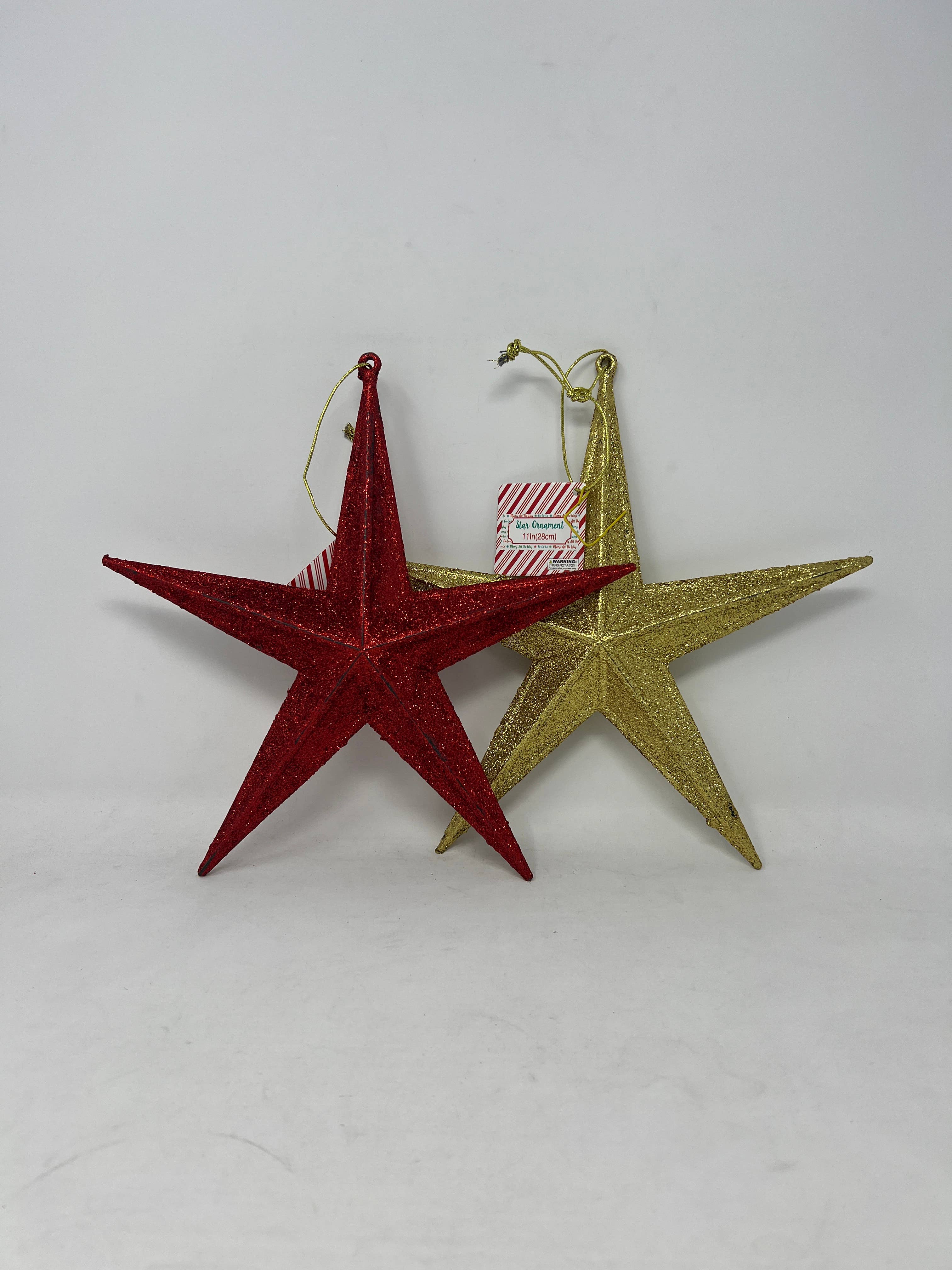 USA HomeMax - Wholesale Christmas Decoration - 11" Sturdy Ornament Star Ornament Assorted Colors0