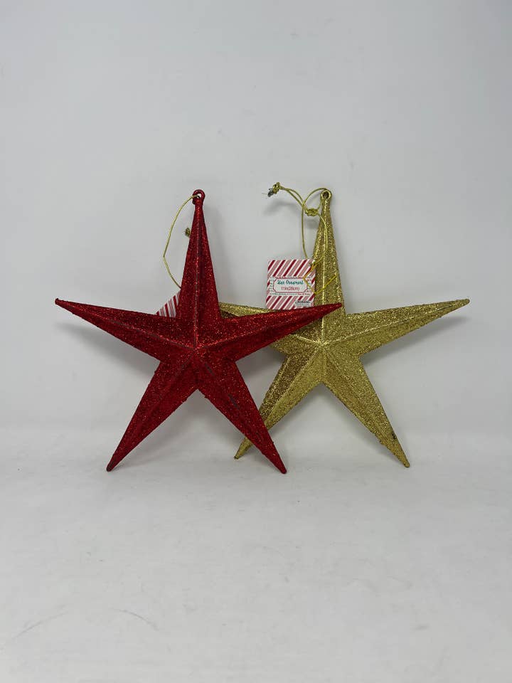 11" Sturdy Ornament Star Ornament Assorted Colors for wholesale by USA HomeMax