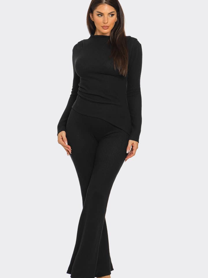 Julia by LoveJ - Wholesale Top & Pant Set (NOT Loungewear) - Women's - Asymmetric Ruched Hem Top And Pants Set 11