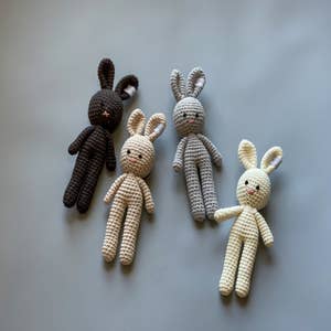 Knitted Organic Cotton White Bunny Baby Rattle – Press Shop