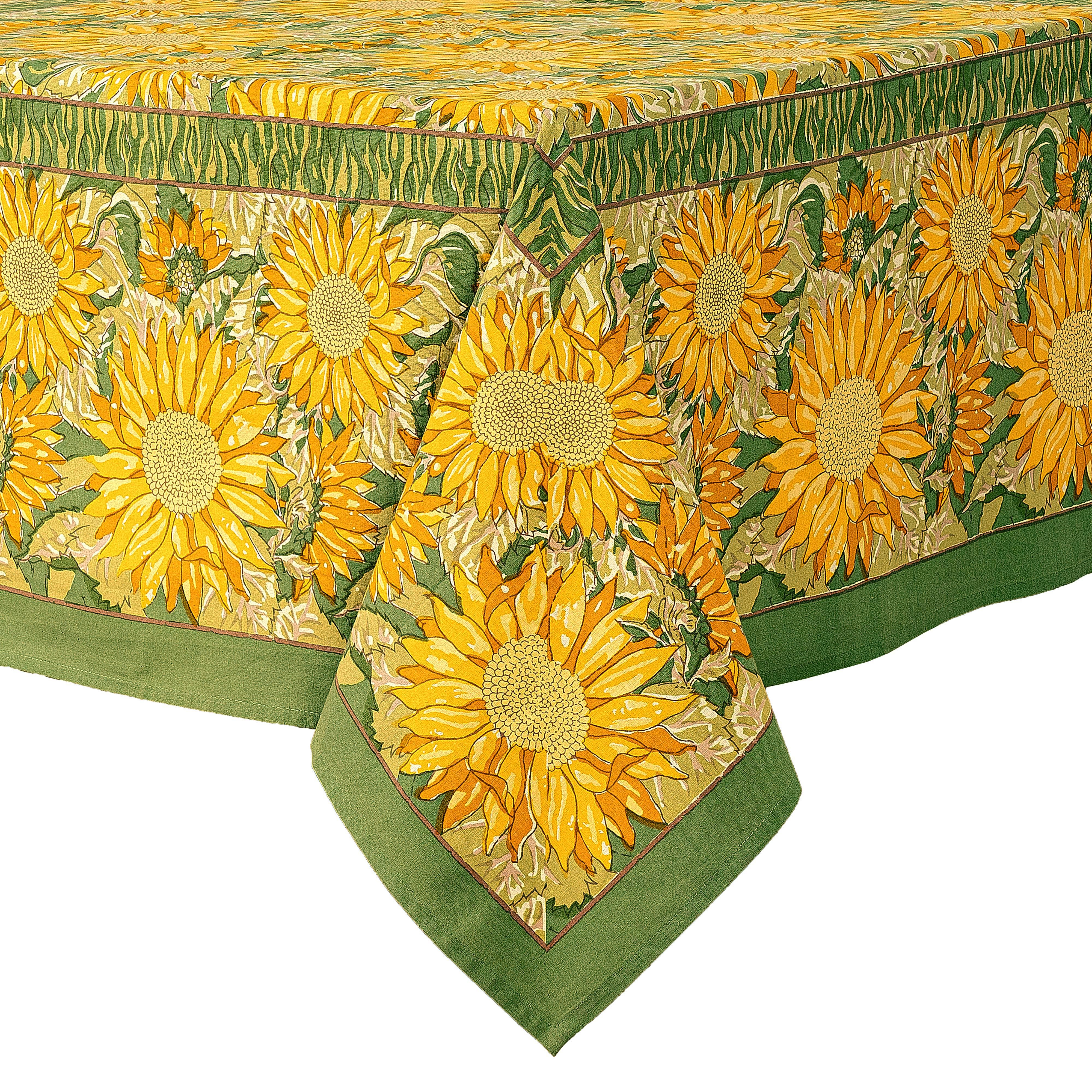 Couleur Nature - Wholesale Tablecloth - Sunflower Yellow& Green | French Tablecloths2