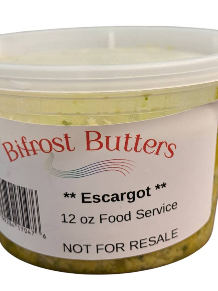 Escargot Compound Butter 12oz bulk tub for food service for wholesale by Bifrost Butters