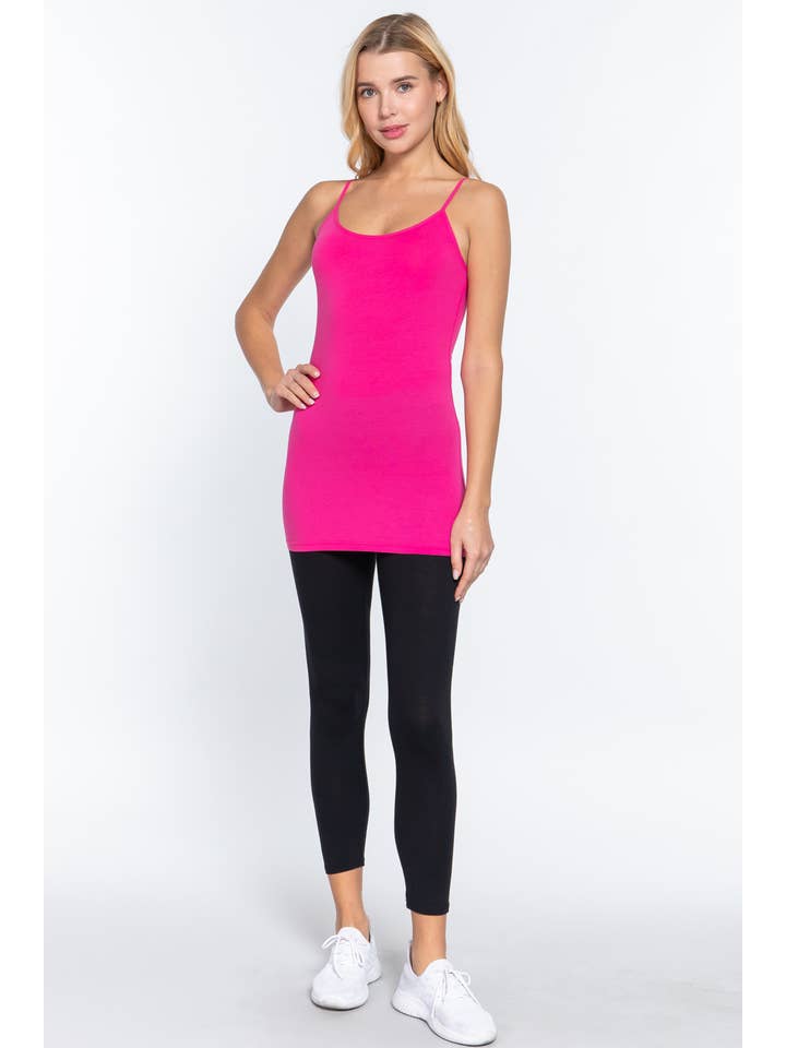 Active Basic | Active USA - Wholesale Camisole - Women's - Basic Tunic Cami w/adjustable Spaghetti Straps46
