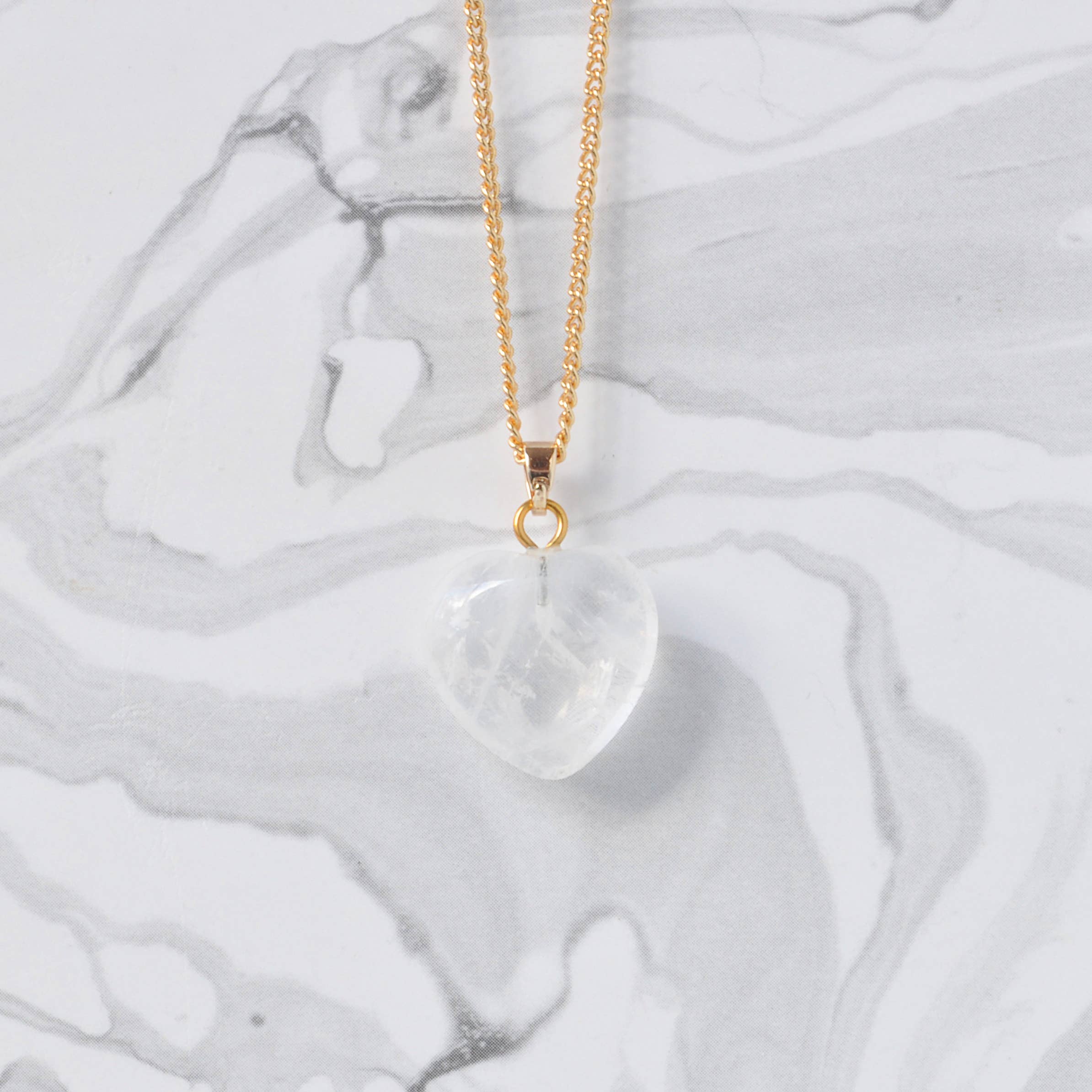 Libby & Smee - Wholesale Pendant/Charm Necklace - Crystal Gemstone Heart Necklace on Gold Chain13