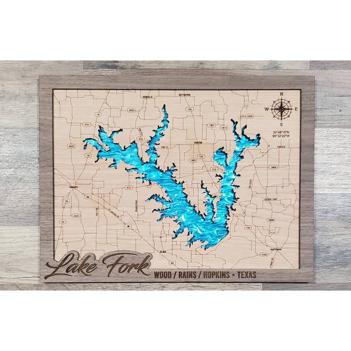 Kaci's Kreations - Wholesale Map - Lake Fork Map-Blue
