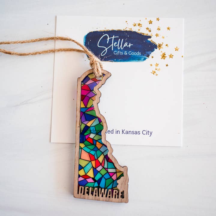 Stellar Gifts & Goods Wholesale - Wholesale Ornament - Stained Glass State Holiday Ornaments - Local Christmas