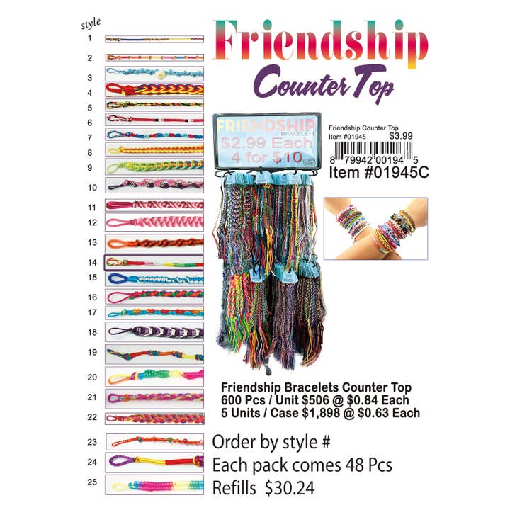 Puka Creations - Wholesale Jewelry Stand & Display - Friendship Bracelets Counter Top