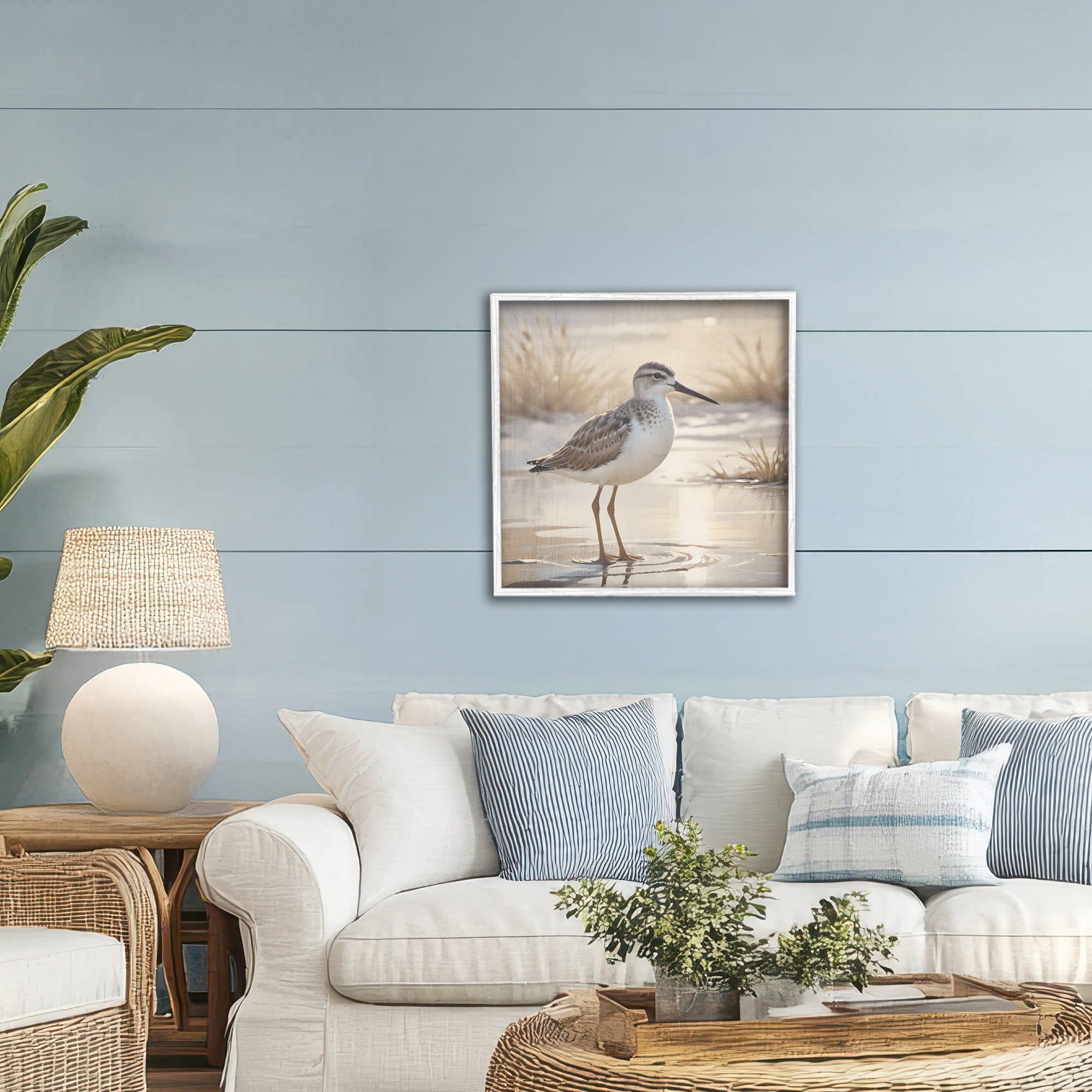 Stupell Industries – wholesale Wall sign – Sunlit Sandpiper in Shallow Water - Framed Wall Art6