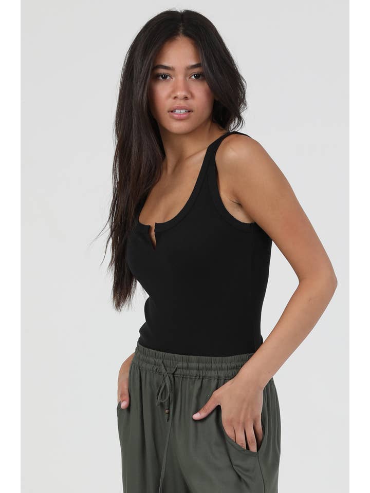 ANGIE - Wholesale Tank Top - Women's - X2DF9-ASIS NOTCH NECK RIB KNIT TANK TOP17