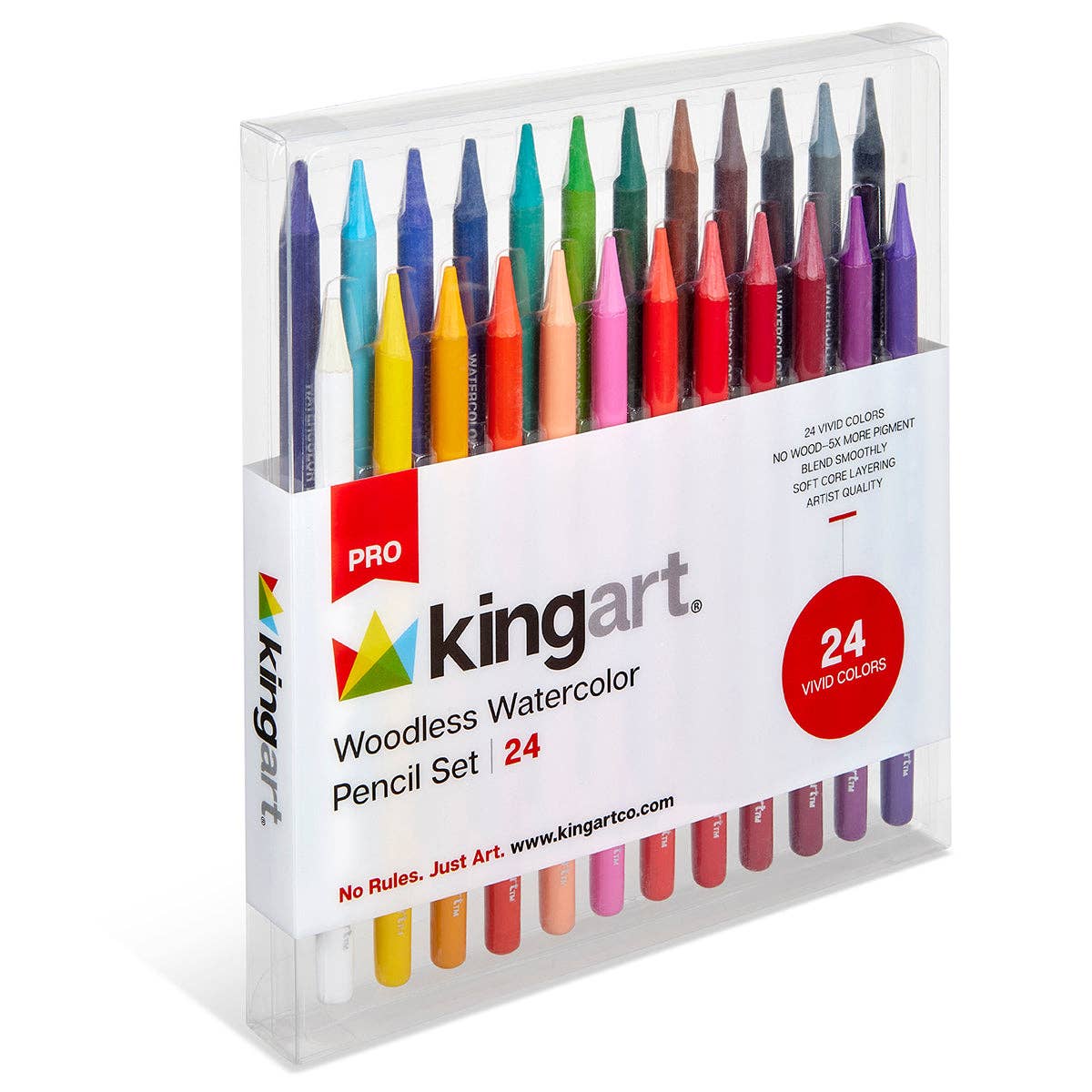 KINGART – wholesale Coloured pencil – Woodless Watercolor Pencils 24 Colors7
