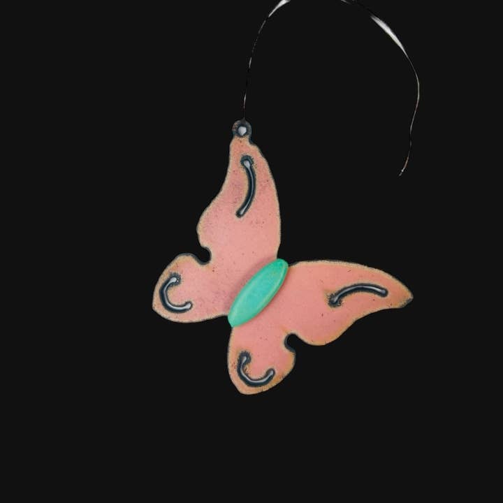 Iron Jewel – Engroshandel Pynt – Butterfly ornament faux turkis sten sød gave ferie