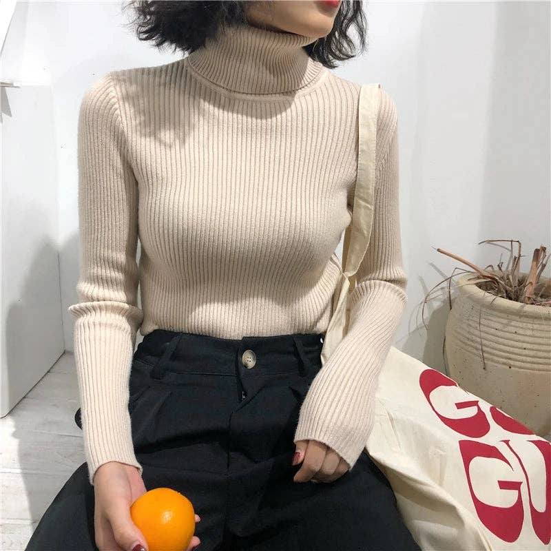 Blak Wardrob - Wholesale Knitted jumper – Women′s - Turtleneck Women Korean Sweater27