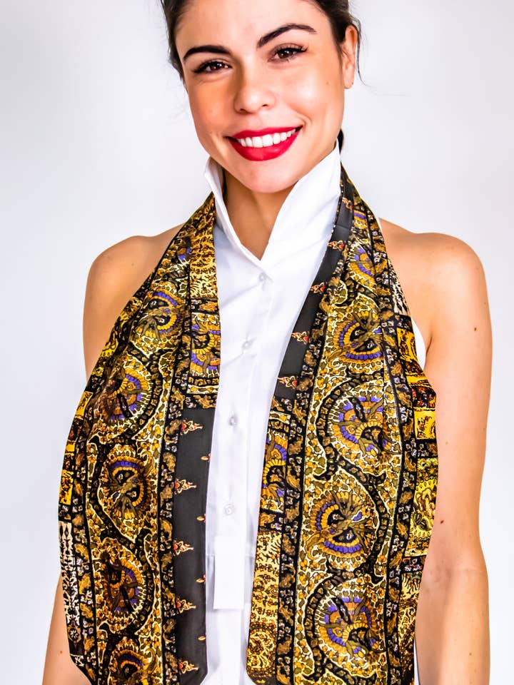 Pasha guld tørklæde for engroshandel hos Trisha Paterson Collection