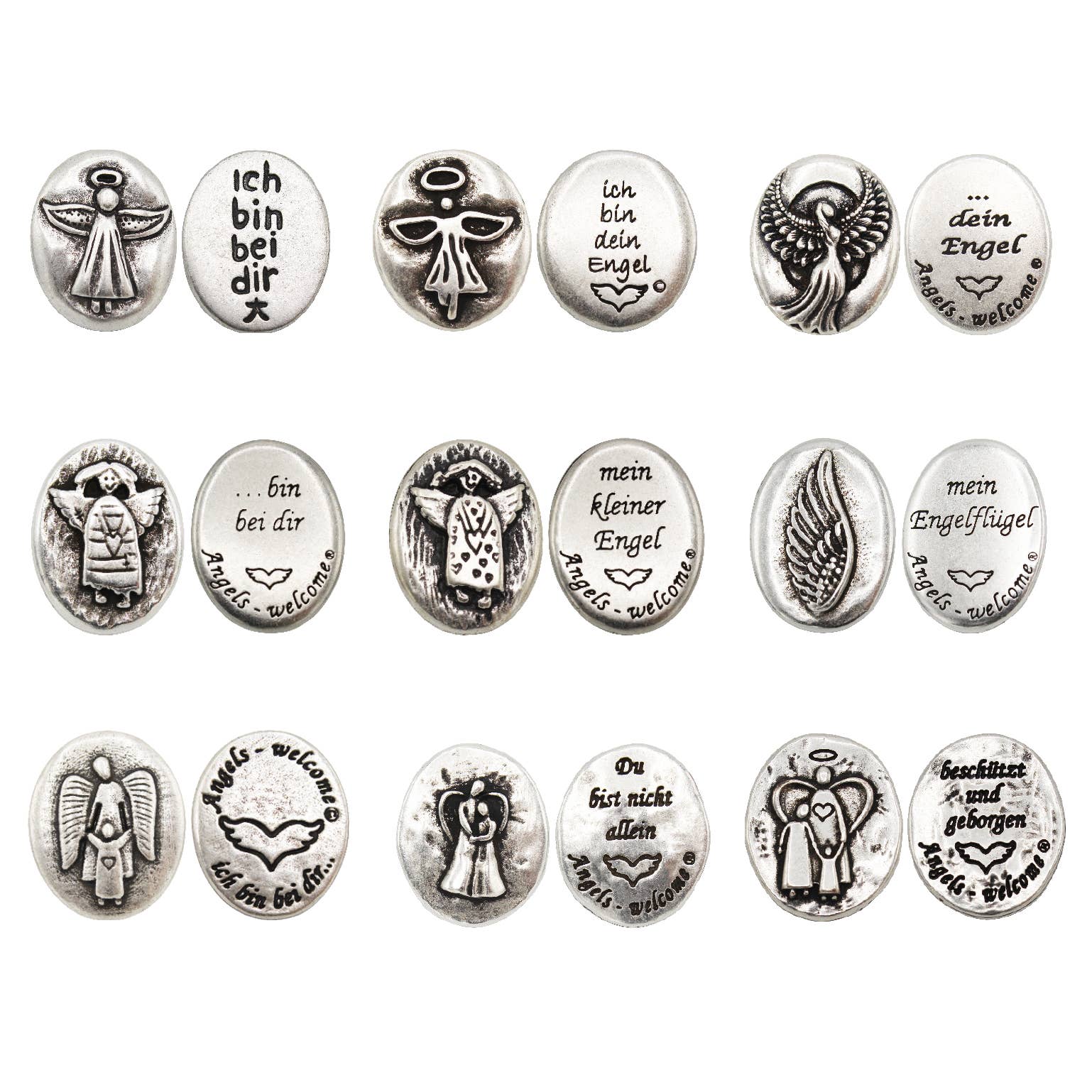 JOJO Geschenke - Wholesale Keepsake Coin/Token - Angel coins in a wooden display1