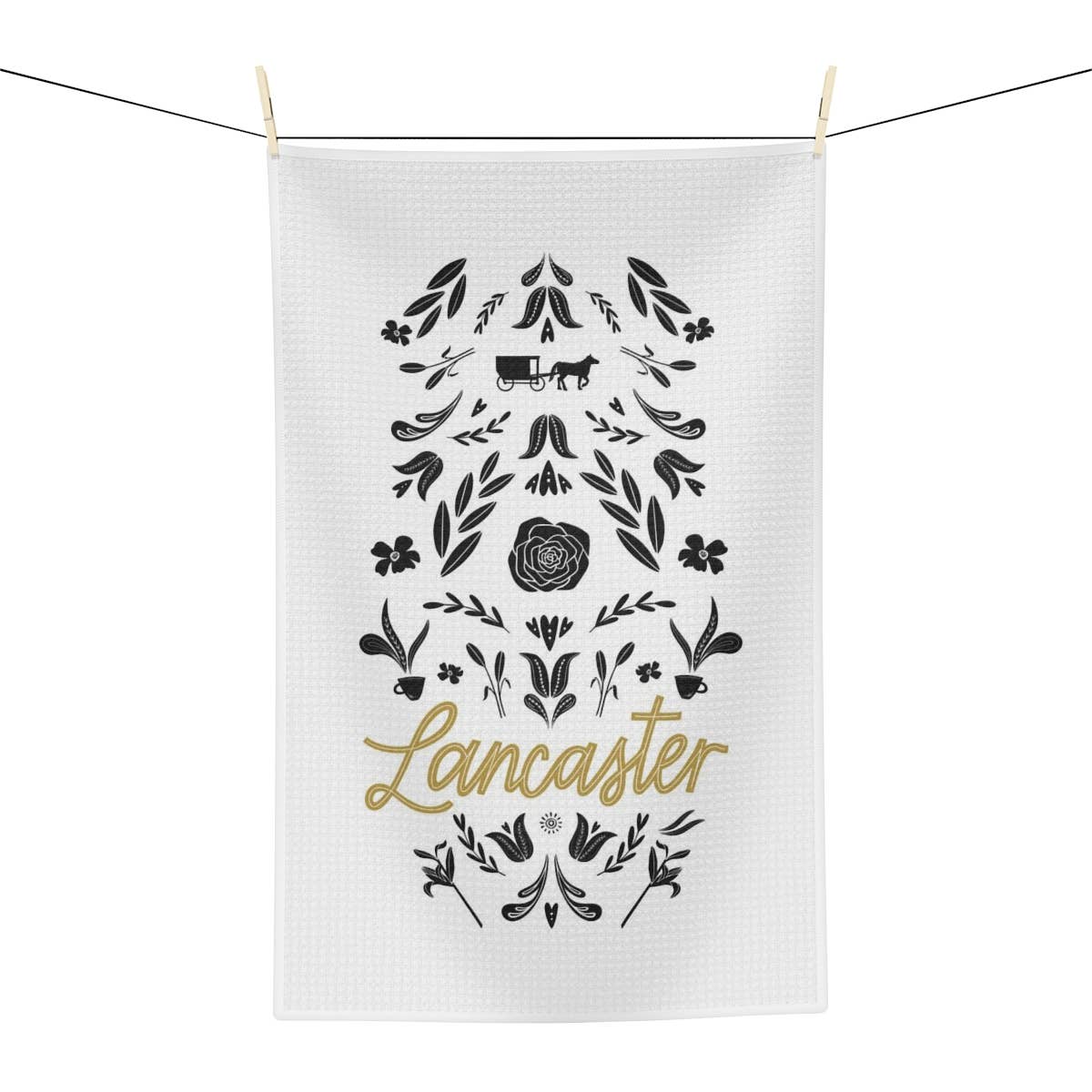 Joymark Studio - Wholesale Tea Towel - Lancaster Love Waffle Weave Kitchen Tea Towel0