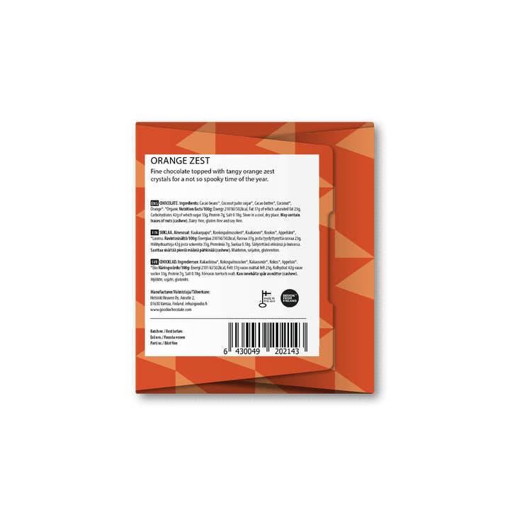 Goodio Chocolate - Wholesale Chocolate Bar - Orange Zest Chocolate 49%3